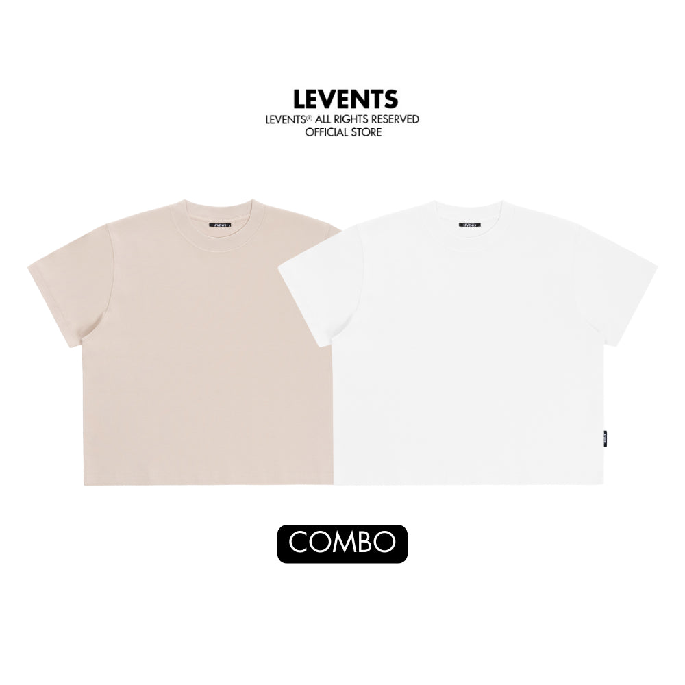 Combo 2 Áo thun Boxy 2.0 Levents Blank Tee 100% Cotton Unisex T-shirt