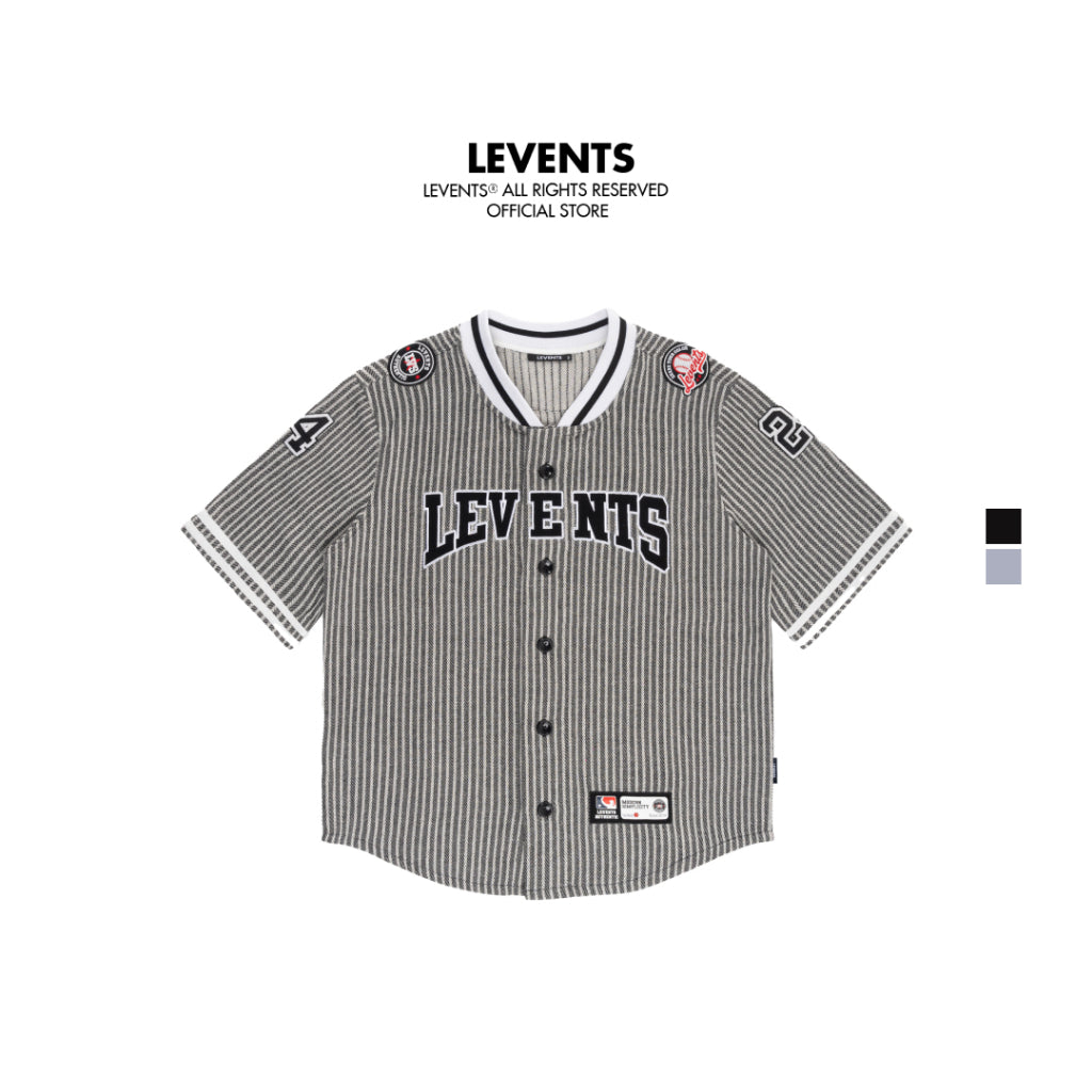 Áo Jersey Levents Striped Baseball Chất Poly pha Cotton Cứng Cáp Unisex