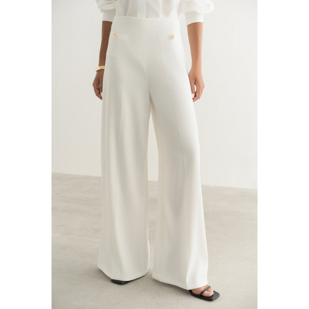 MONO TALK wide leg high waist pants hug the hips, 2 side pockets MOF24S-B30013TK