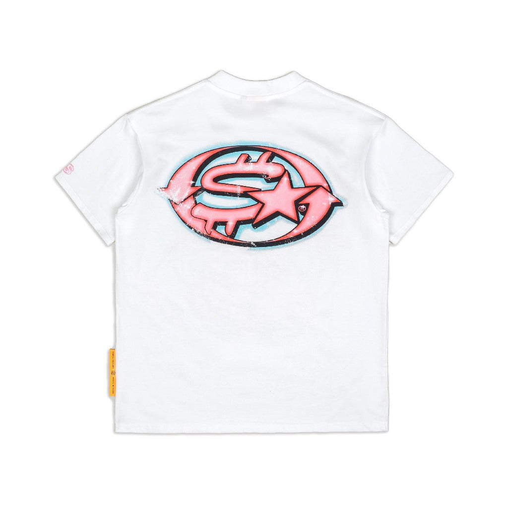 [SMAKER] 100% cotton white t-shirt with impressive print - SMAKER BRAIN TEE IN WHITE