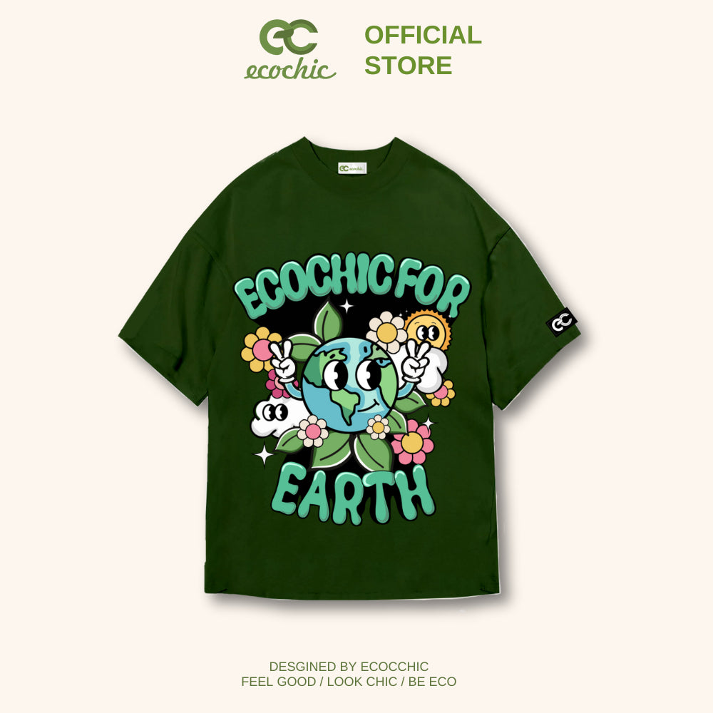 Áo Phông ECOCHIC THE EARTH TSHIRT Local Brand Chính Hãng Unisex Form Rộng Oversize Premium Cotton 100% B054