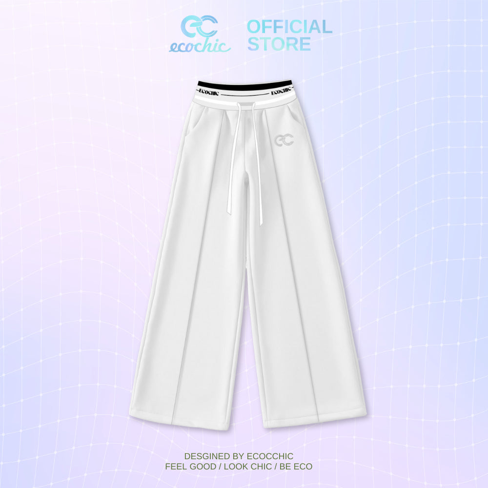 Quần Nỉ Track Pant Bo Dệt ECOCHIC DELINE Chính Hãng Cao Cấp Cạp Cao Thể Thao Năng Động B074