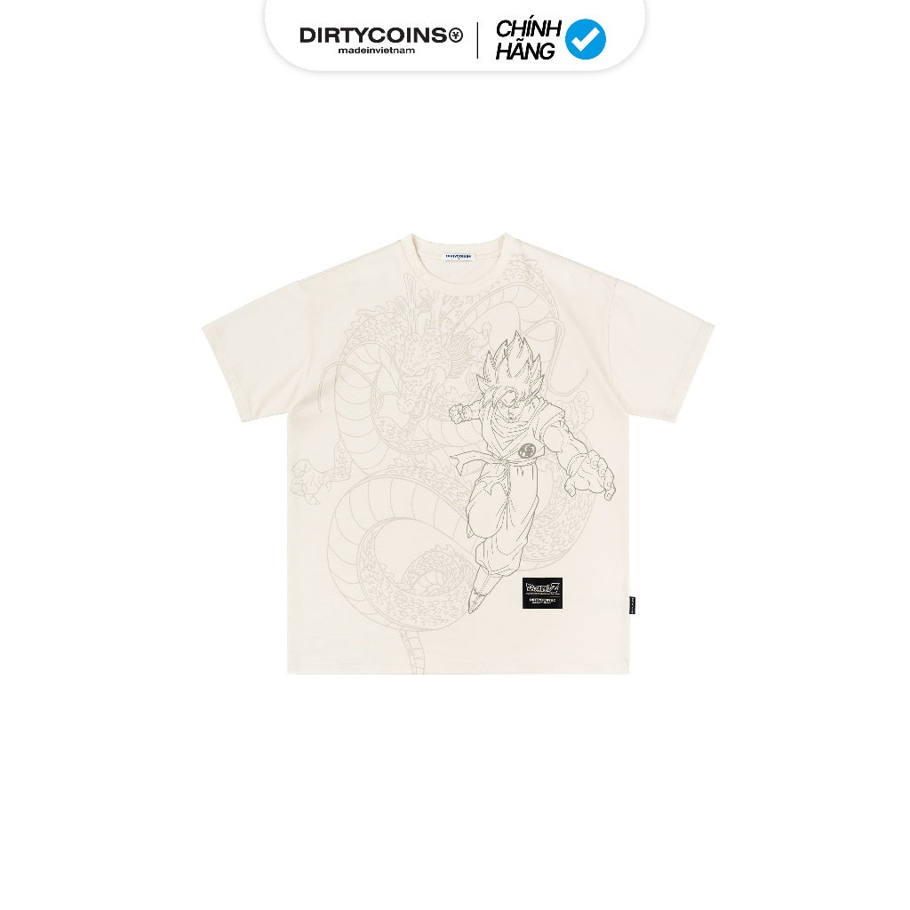 DIRTYCOINS T-Shirt | DRAGON BALL Z Goku & Shenron - Cream