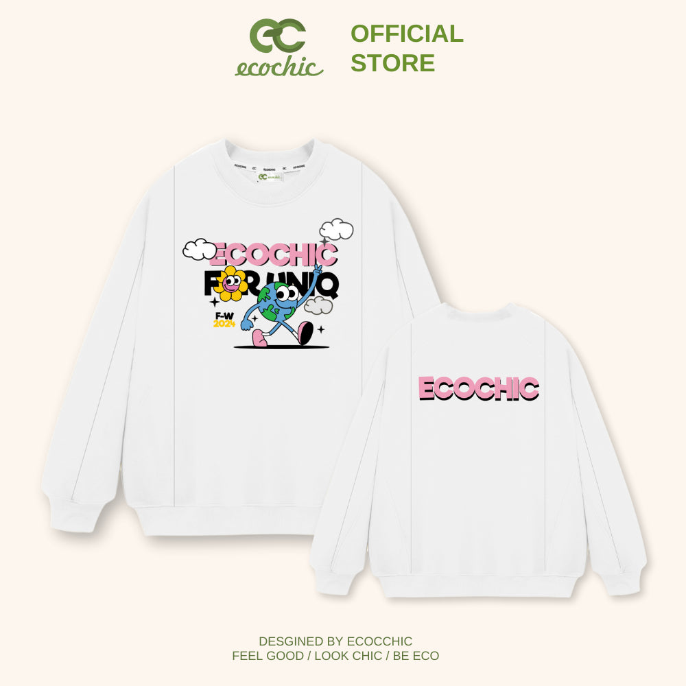 Áo Sweater ECOCHIC THE EARTH Local Brand Unisex Nam Nữ Mặc Đôi Chất Liệu Nỉ Bông Form Rộng B067