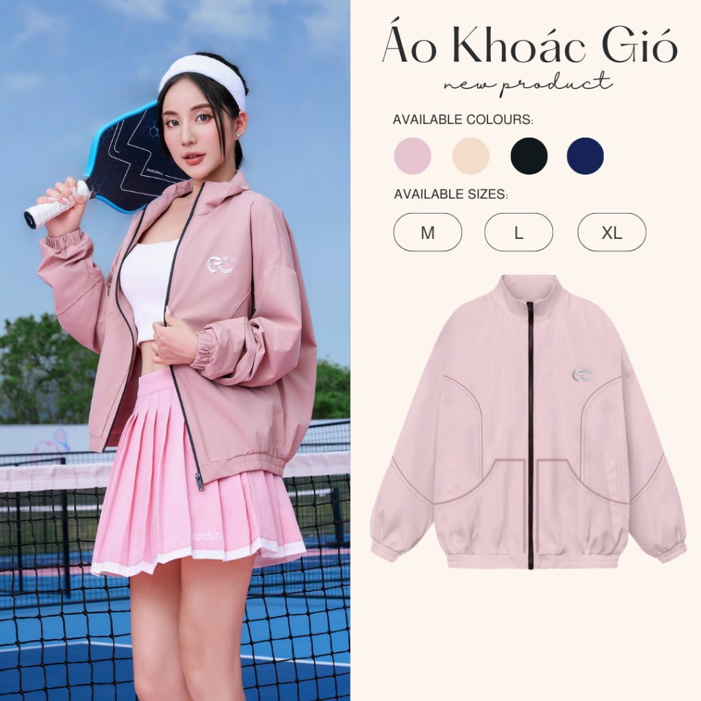 Áo Khoác Gió ECOCHIC DELINE Logo Bạc Ver 2 Chính Hãng Chất Liệu Cao Cấp Nam Nữ Thể Thao Năng Động B072