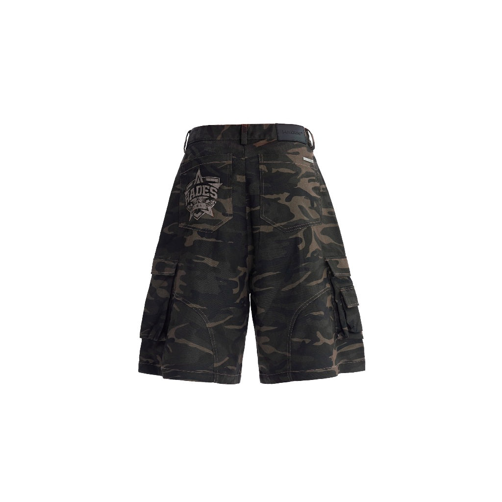 HADES Raider Khaki Camo Shorts - Genuine HADES Brand Unisex khaki camo shorts
