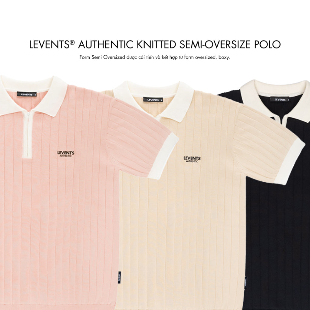 Levents Authentic Knitted Wool Unisex Semi-Oversized Polo Shirt 