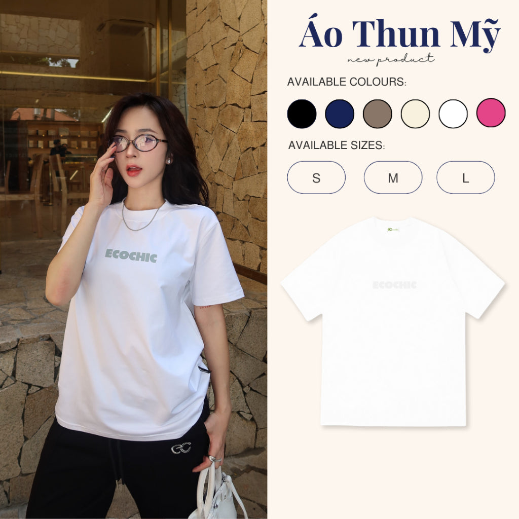 Authentic ECOCHIC Local Brand Basic Logo T-Shirt Unisex Loose Form Oversize Premium Cotton 100% B081 