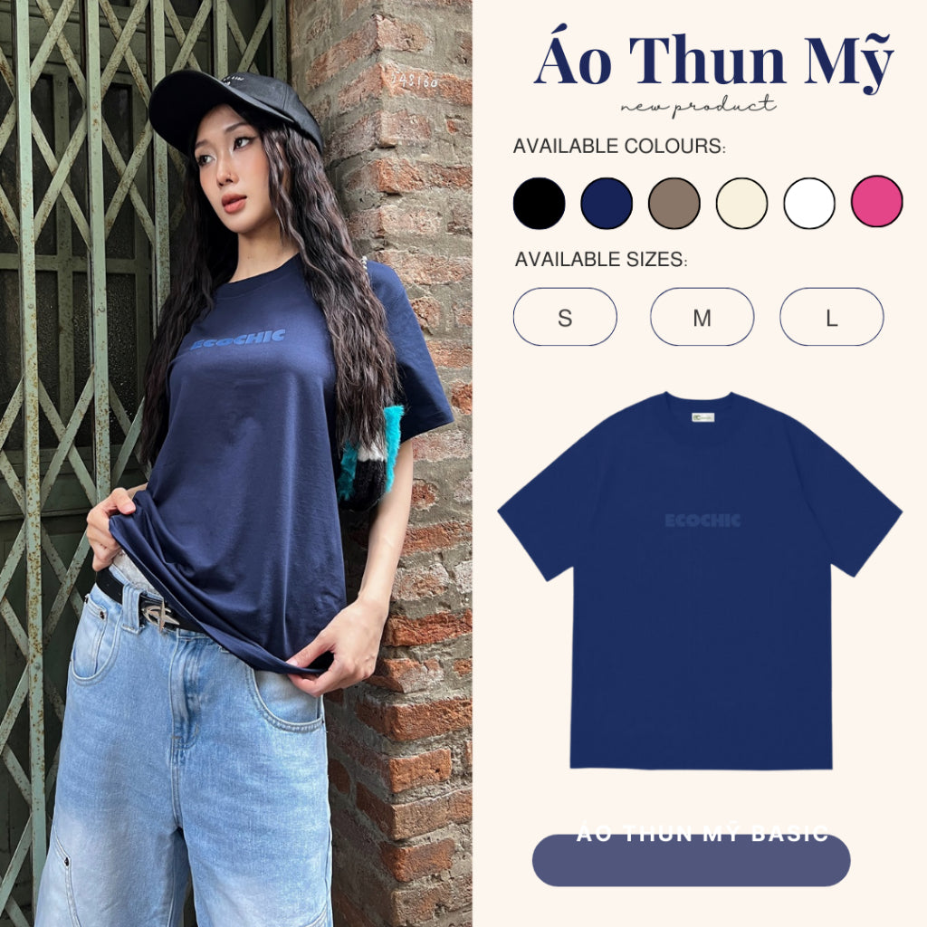 Authentic ECOCHIC Local Brand Basic Logo T-Shirt Unisex Loose Form Oversize Premium Cotton 100% B081 