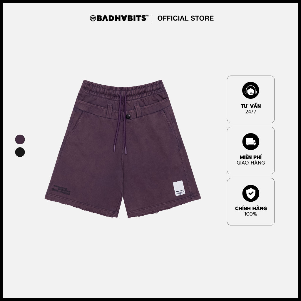 BAD HABITS NOTHING 2 FEAR SHORTS PURPLE SHORTS - Genuine Local Brand