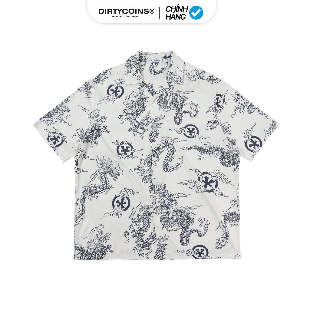 DirtyCoins Dragon All Print Shirt - Cream
