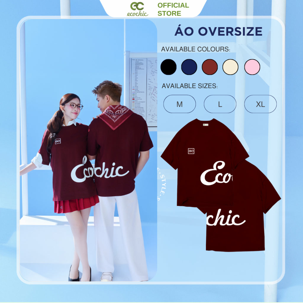 ECOCHIC PERFECT PAIR Tee Local Brand Authentic Unisex Oversize Premium Cotton 100% B136 
