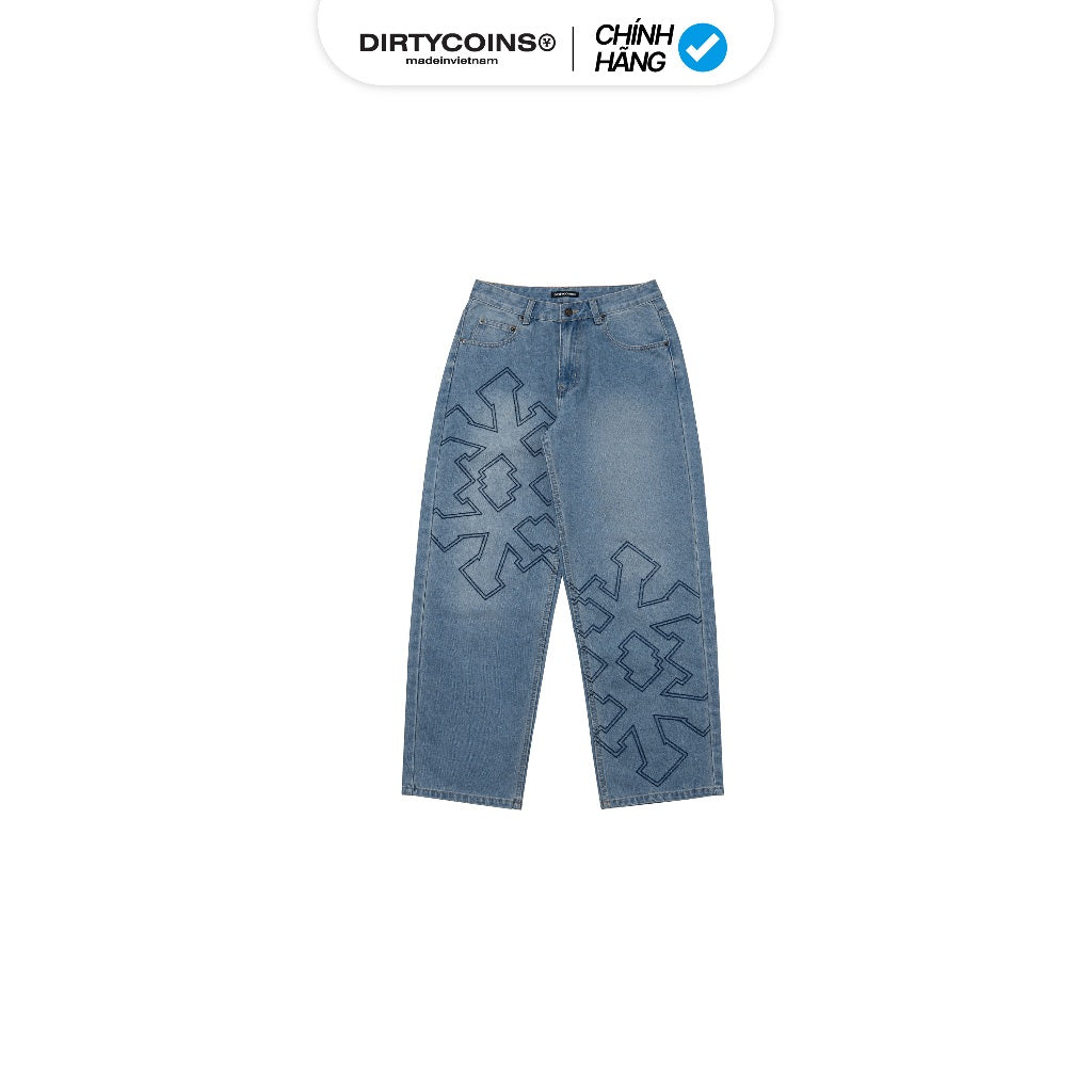 DirtyCoins Denim Pants 'Y' Embroidery Blue