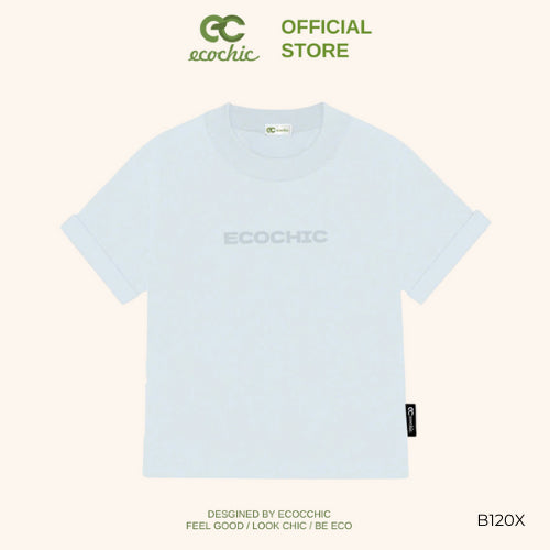 Baby Tee ECOCHIC Embossed Letters T-shirt Made of American Cotton, Fitted, Local Brand, Genuine B120 