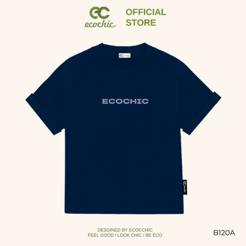 Baby Tee ECOCHIC Embossed Letters T-shirt Made of American Cotton, Fitted, Local Brand, Genuine B120 