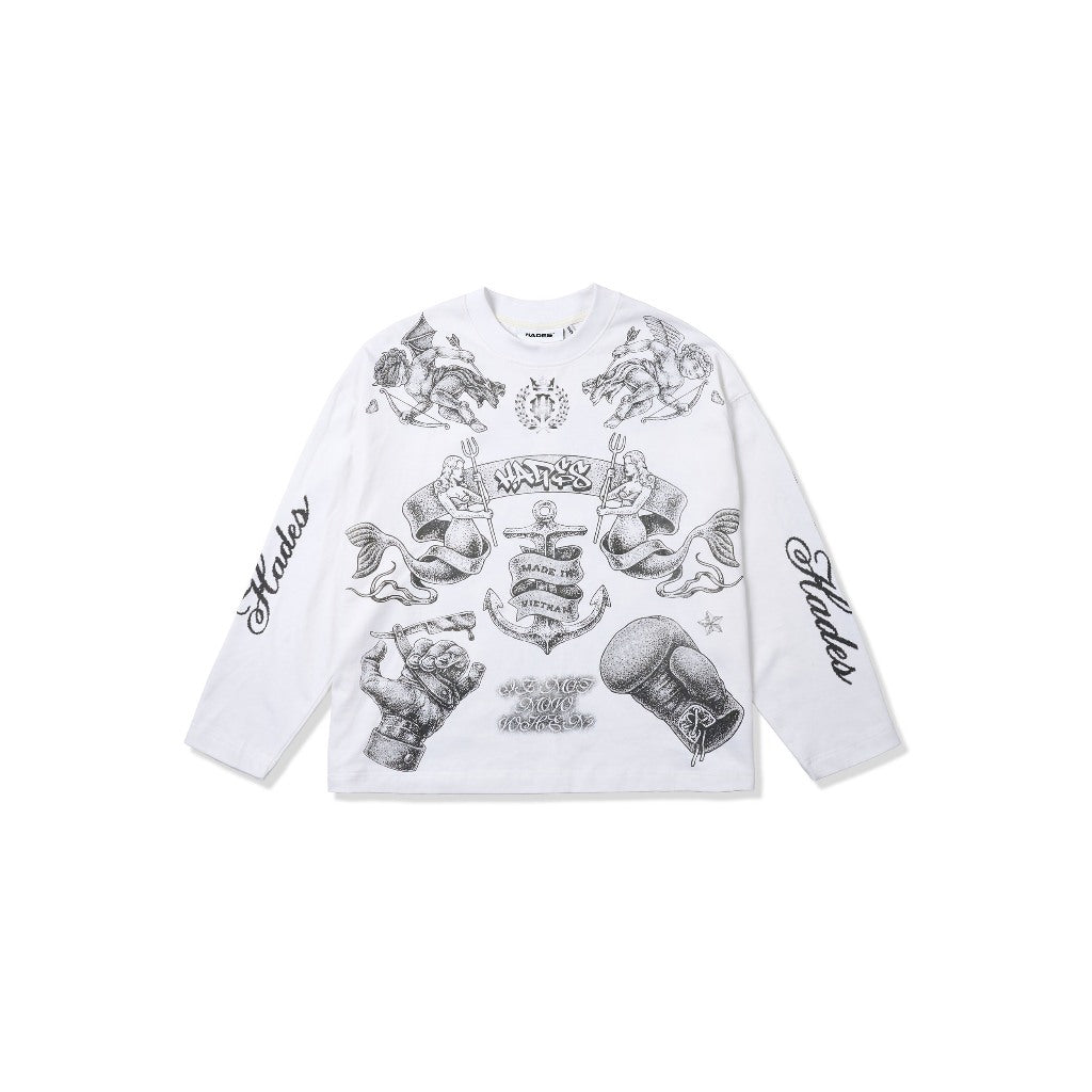 HADES Tatoo Flash Longsleeve - Genuine HADES Brand Unisex cotton long-sleeve shirt