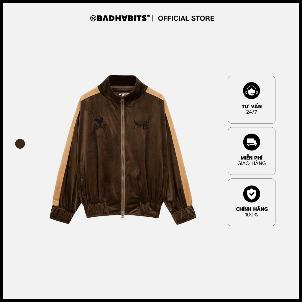 Unisex Bad Habits 90s Jacket PARTY VELOUR TRACK Genuine Local Brand Jacket