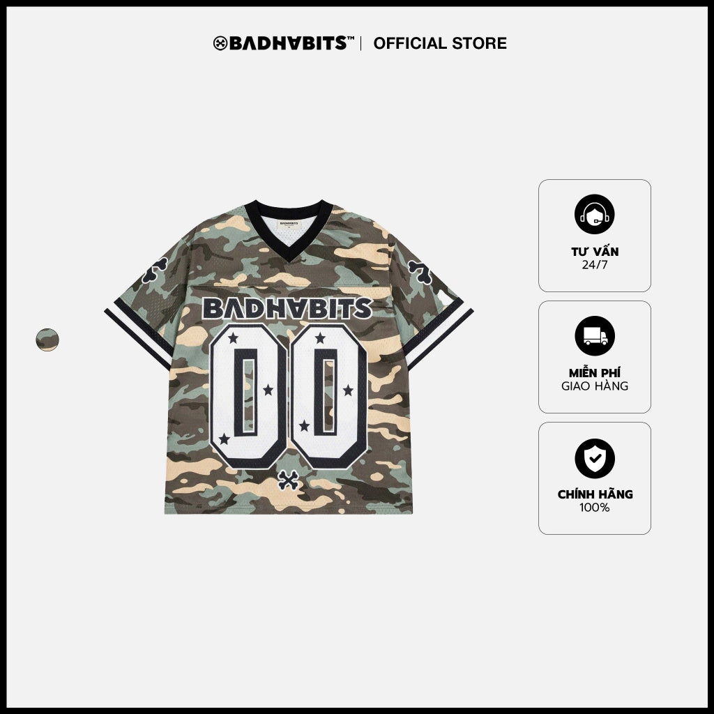 [SẢN PHẨM MỚI] Áo thun Unisex - Áo CAMO DOUBLE ZERO JERSEY - BAD HABITS
