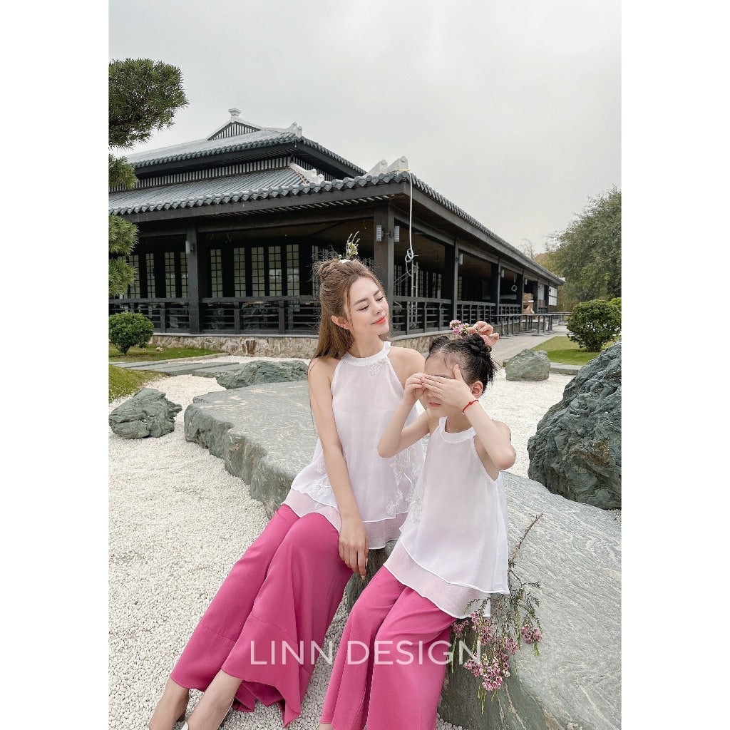 [PRE-ORDER] Bach Yen Buddhist robe made of silk fabric combined with floral embroidery 