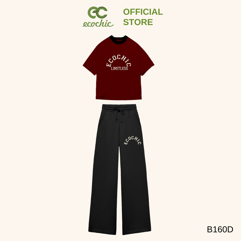 ECOCHIC Set of T-shirt, High-Waisted Pants with EC Logo, High Quality, Genuine B160 