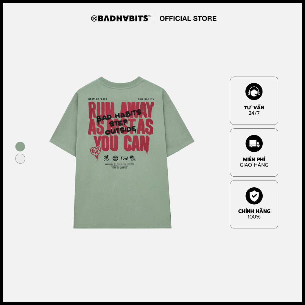 Unisex BAD HABITS RUN TEE 100% Cotton - Genuine Local Brand 