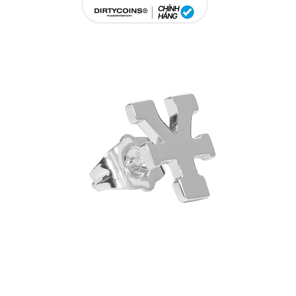 DirtyCoins "Y" Logo Grey Earrings