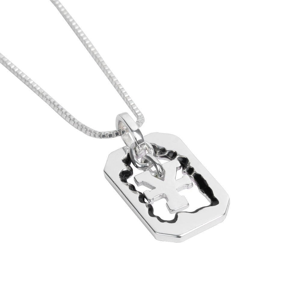DirtyCoins "Y" Logo Smashed Grey Necklace