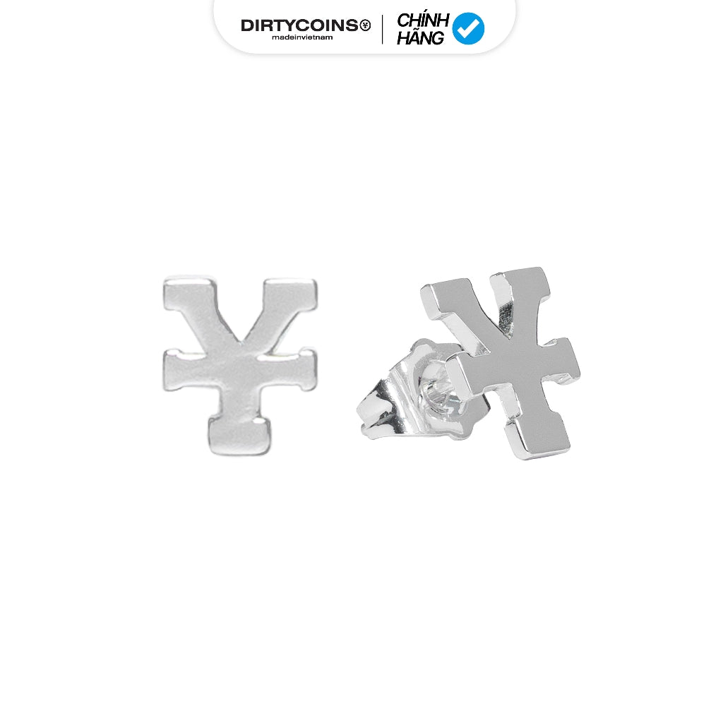 DirtyCoins "Y" Logo Grey Earrings