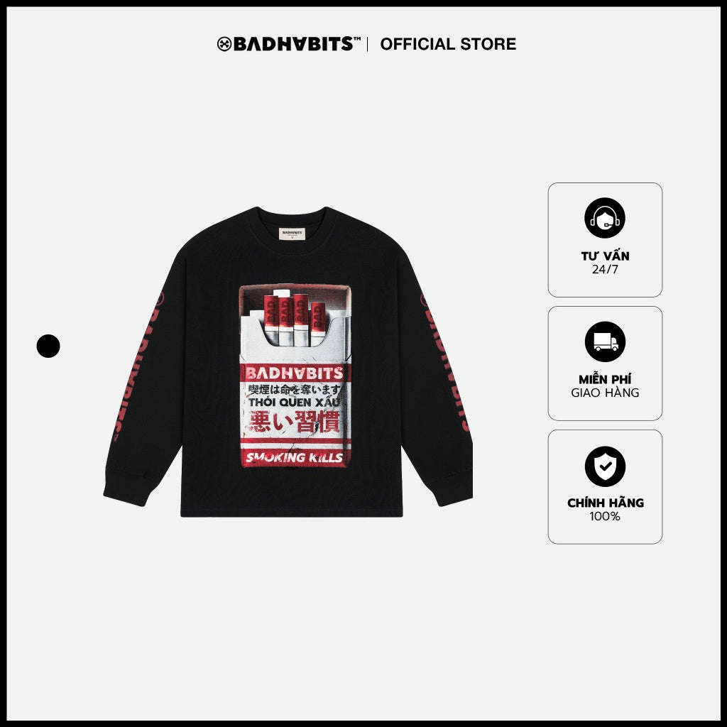 Áo Thun Tay Dài Unisex Bad Habits- SHIGARETTO LONG SLEEVE TEE - Local Brand Chính Hãng