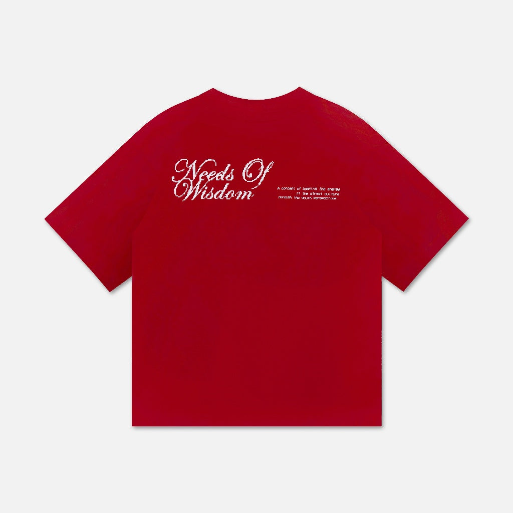 NEEDS OF WISDOM Script Tee - Red - Genuine Local Brand