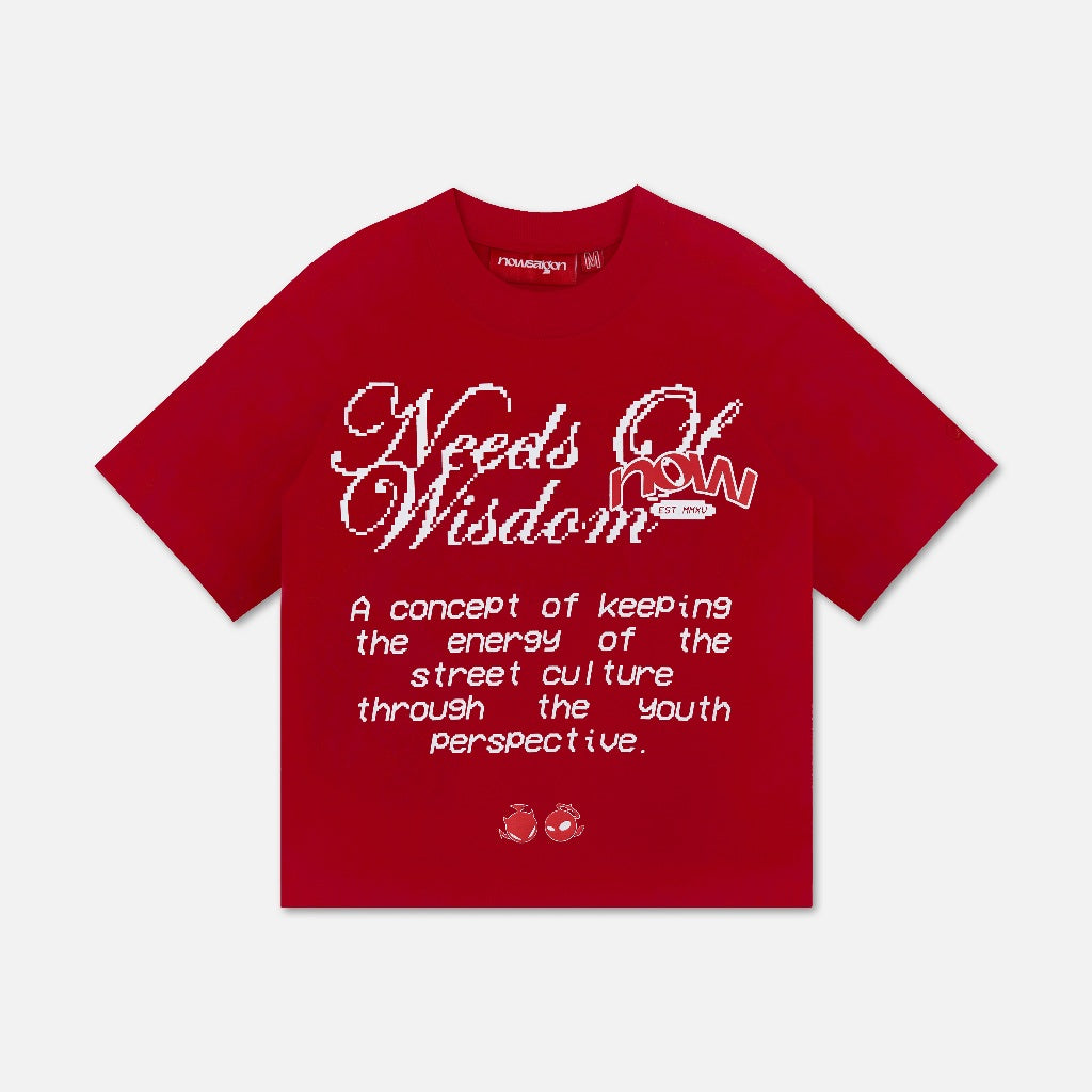 NEEDS OF WISDOM Script Tee - Red - Genuine Local Brand