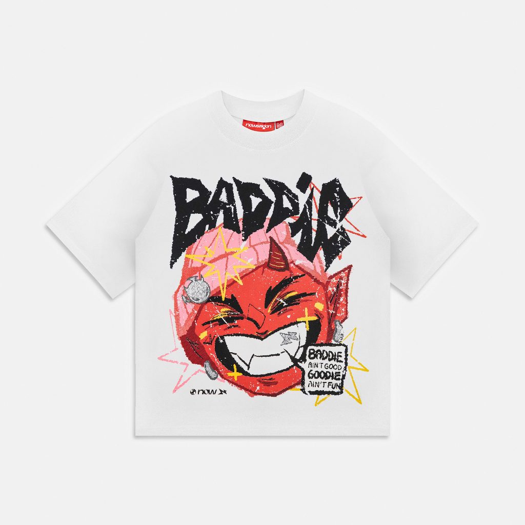 NEEDS OF WISDOM Beam Baddie Tee - White - Genuine Local Brand