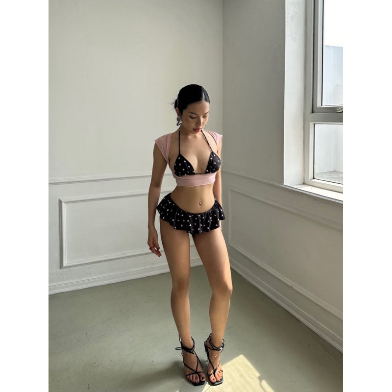 ONSRA.CO| Super cute 2-piece polka dot bikini with pleated skirt | Melanie set