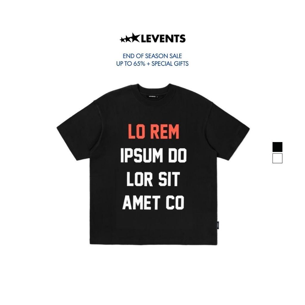 Levents Lo Rem Tee 100% Cotton Unisex Oversized T-shirt 