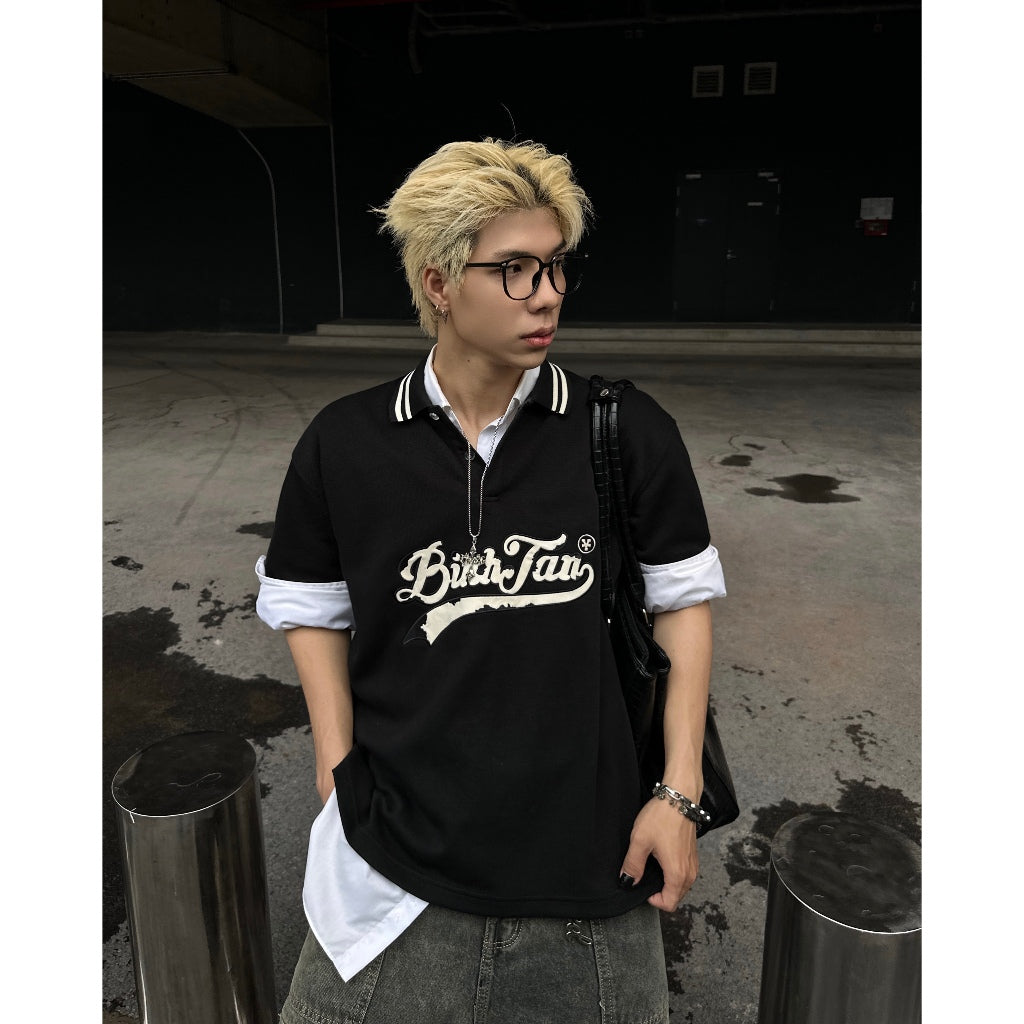 DirtyCoins Polo T-Shirt DirtyCoins Binh Tan Embroidered Black