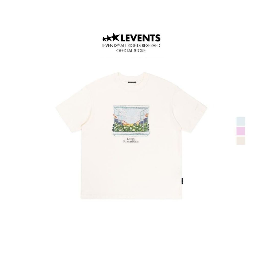Levents Flowers Window Tee 100% Cotton Unisex Oversized T-shirt 