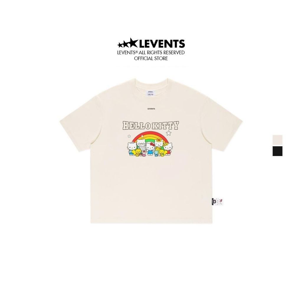Levents® x Hello Kitty | Rainbow Semi-Oversized Tee 100% Cotton T-shirt Unisex 