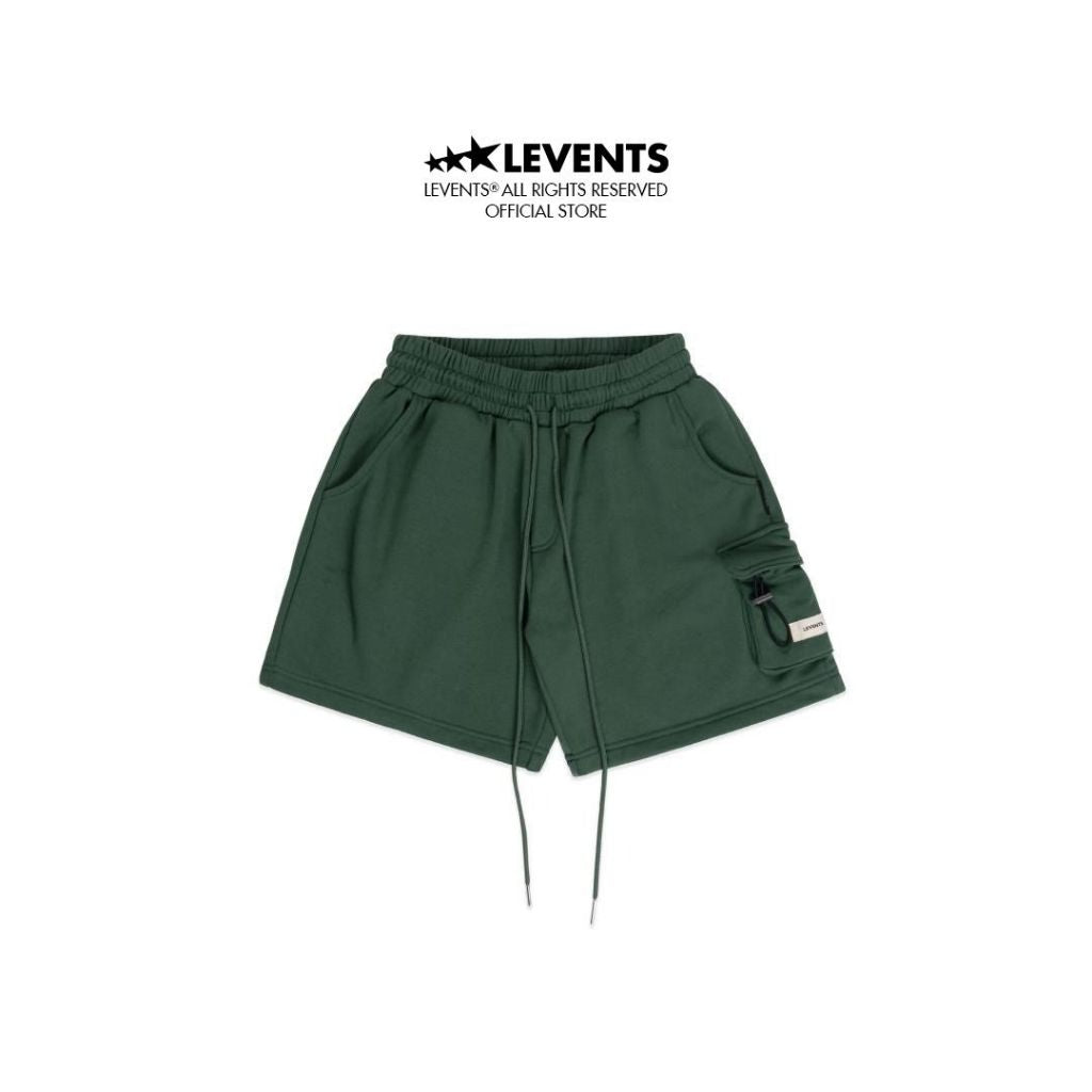 Levents Cargo ShortPants/ Dark Green Thick Fleece Unisex Short