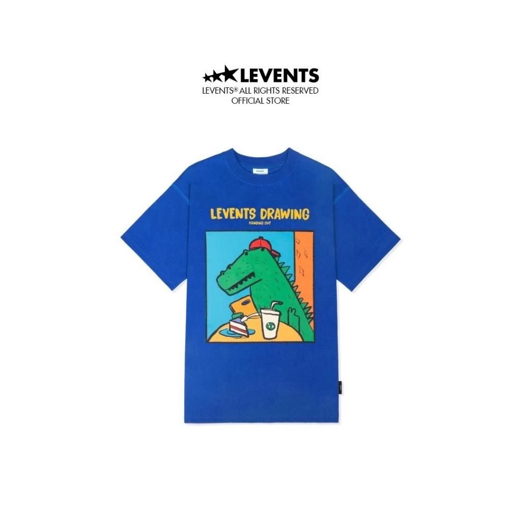 Levents Funny Crocodile/ Blue Tee 100% Cotton Unisex Oversized T-shirt 