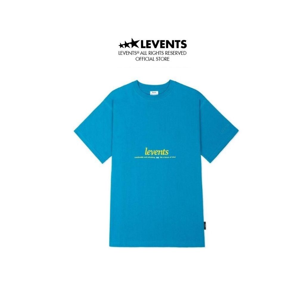 Levents Play Logo T-shirt/ Blue Turquoise 100% Cotton Unisex Oversized T-shirt