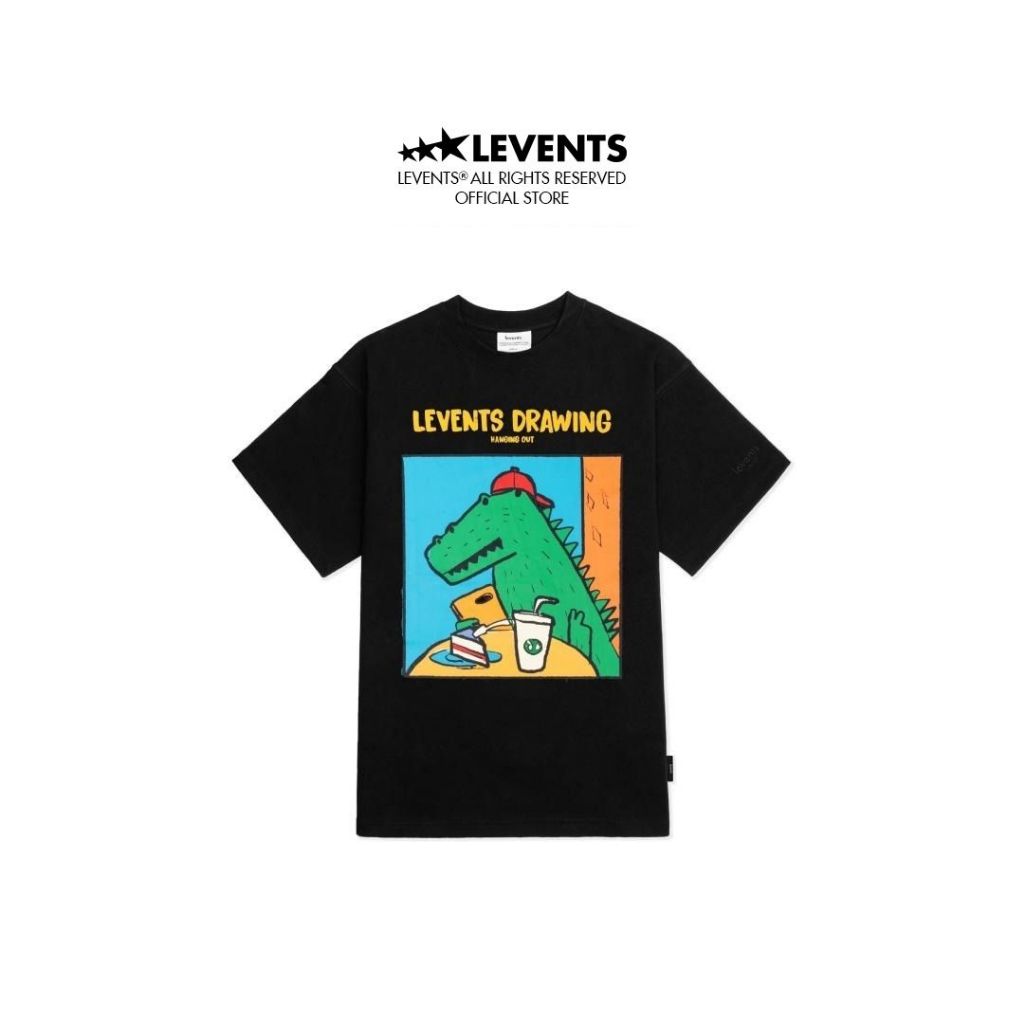 Levents Funny Crocodile/ Black Tee 100% Cotton Unisex Oversized T-shirt 