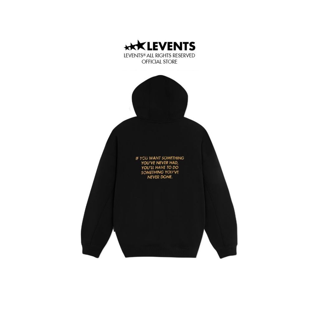 Zipper Hoodie Levents Something/ Black Fleece Unisex Oversized