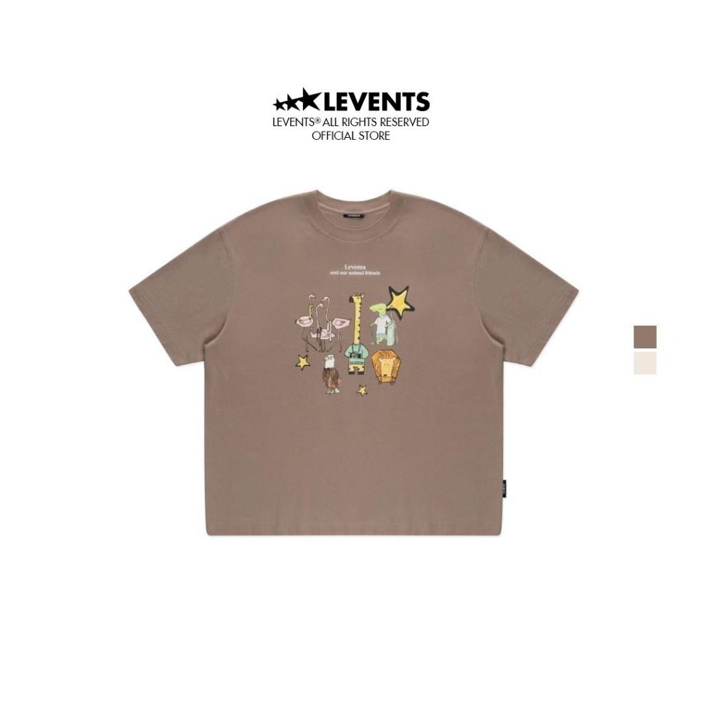 Levents My Animals Semi-Oversized Tee 100% Cotton T-shirt Unisex 