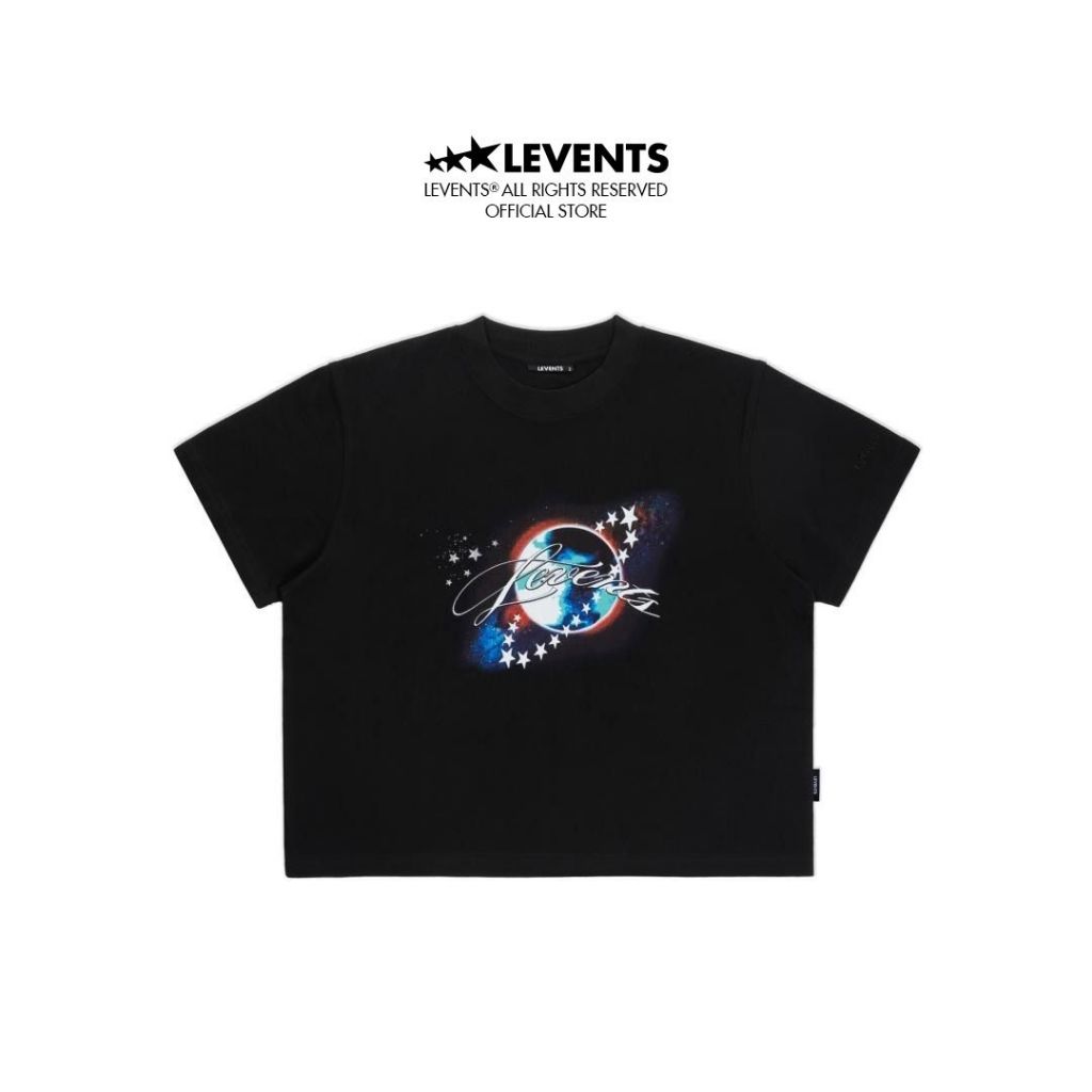 Boxy 2.0 Levents Galaxy Tee/ Black 100% Cotton Unisex T-shirt 