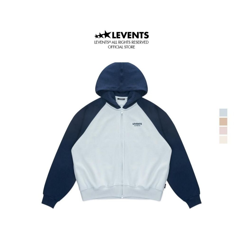 Levents Two-tone Raglan Boxy 2.0 Unisex Crab Leg Fleece Zipper Hoodie 