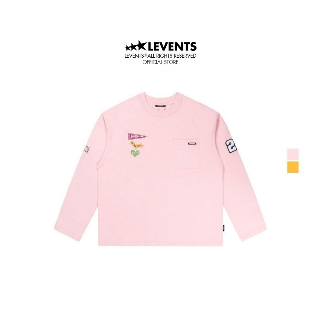 Levents Sticker Long Sleeve Tee 100% Cotton Unisex Oversized