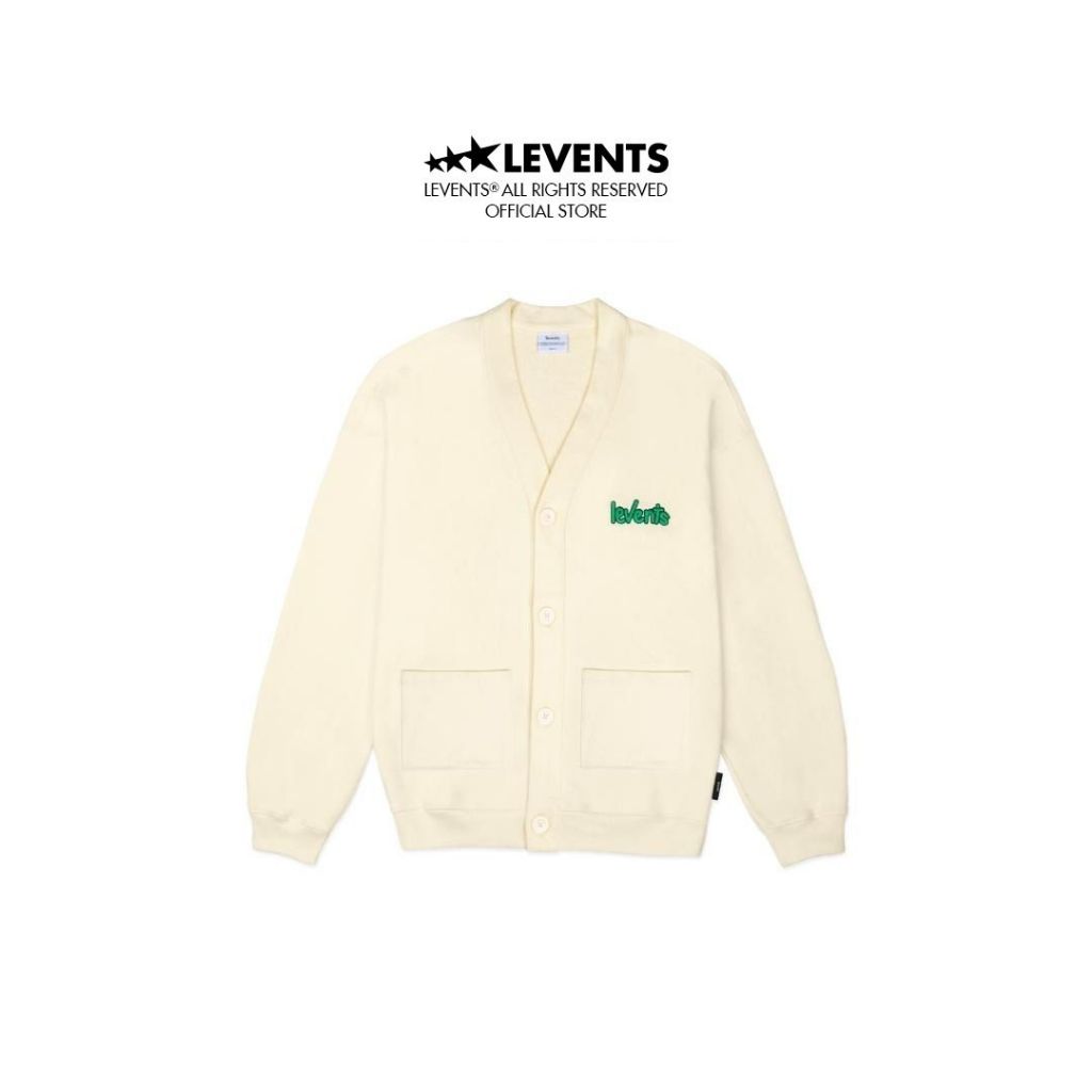 Levents Play Logo/ Cream Unisex Crab Leg Fleece Regular Fit Cardigan