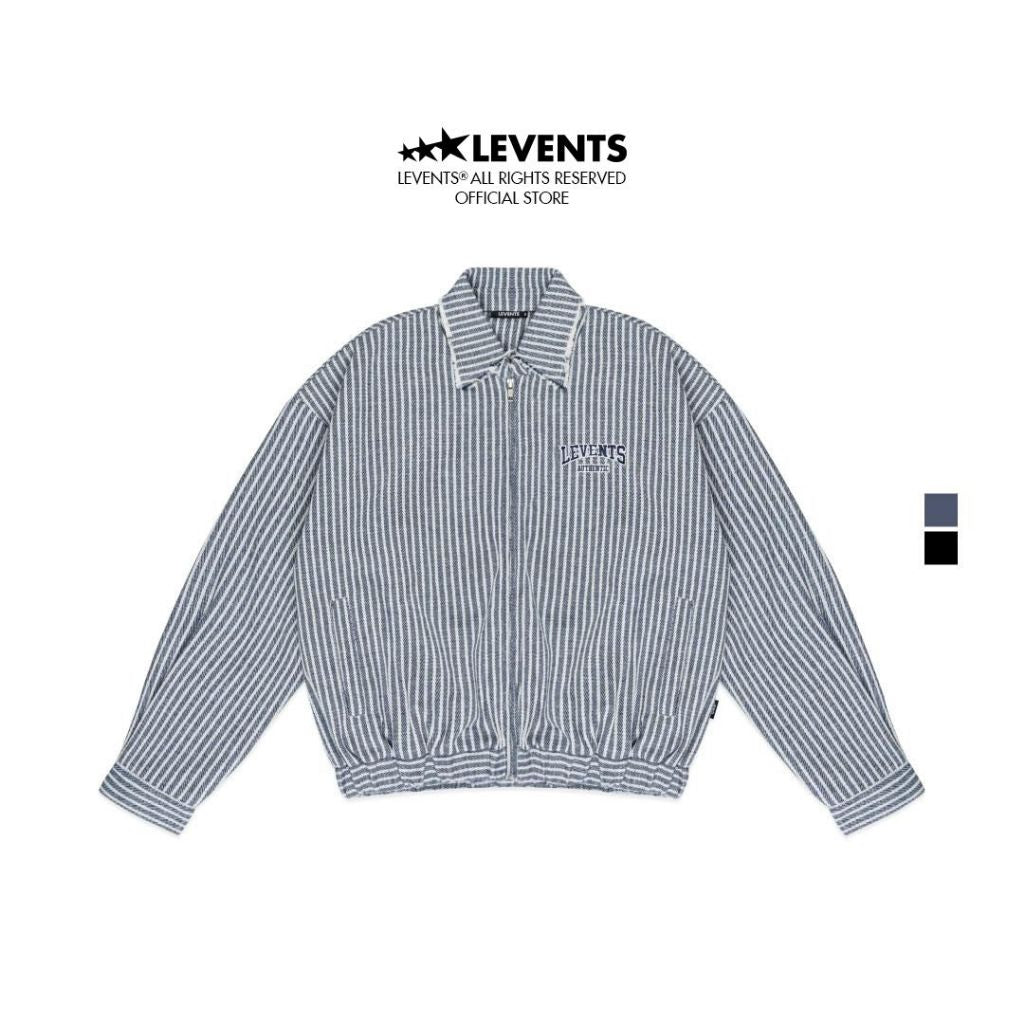 Levents Striped Boxy Khaki Jacket Unisex Sturdy Poly Cotton Blend 