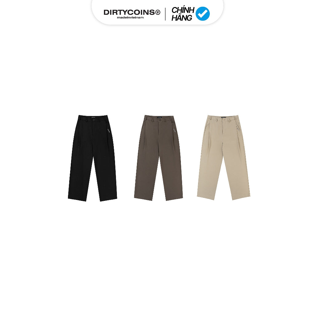 Wide Metal Label Trouser Pants