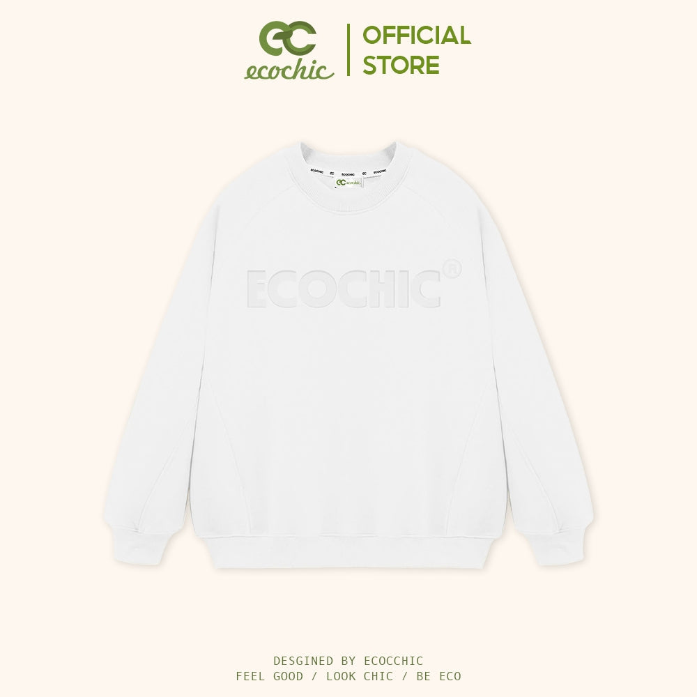 ECOCHIC Local Brand Unisex Sweater for Men and Women Couple Wear, Cotton Fleece Material, Slim Fit B102